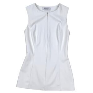 Bailey 44 White Faux Leather Front Zip Bodycon Sleeveless Top Women’s XS